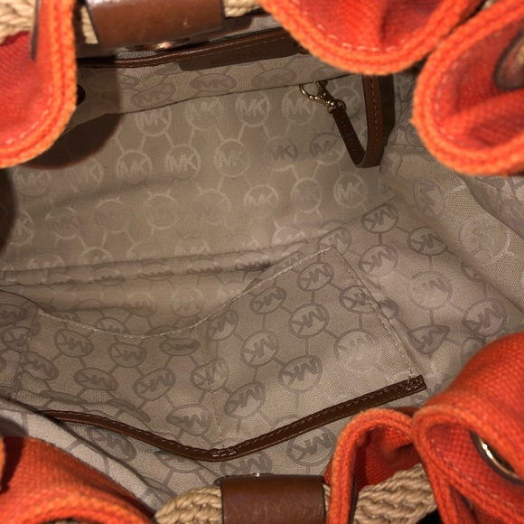 Michael Kors- orange rope tote purse - Picture 6 of 10
